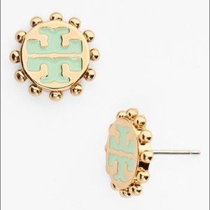 Tory Burch Winslow Logo Stud Earrings
